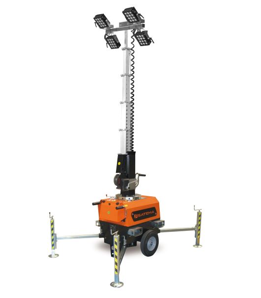 Lysmast teleskopisk på hjul inkl armatur LED